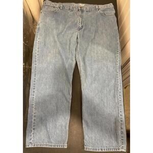 Carhartt Jeans Mens 46x30 Original Relaxed Fit Denim Light Blue Pants Great Con.